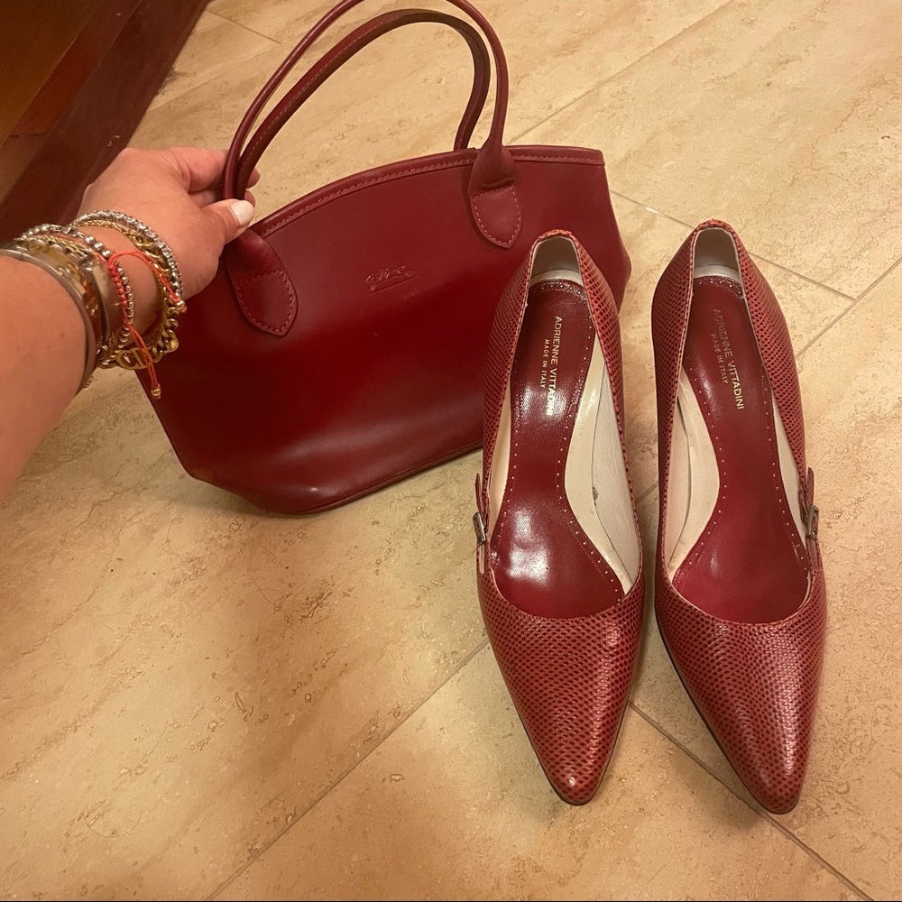 Longchamp Red shoe and bag combo